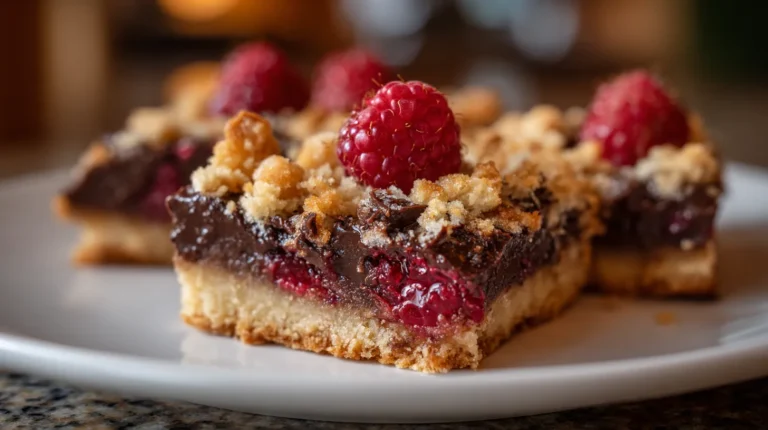 Dark Chocolate Raspberry Pie Bars
