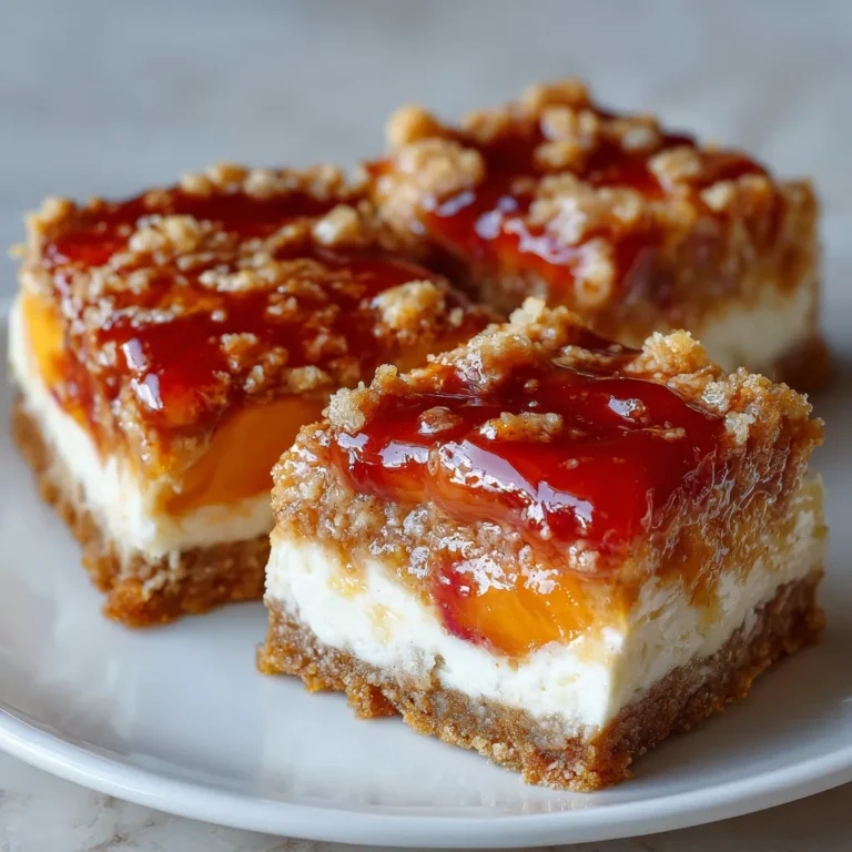 Peach Cobbler Cheesecake Bars Recipe