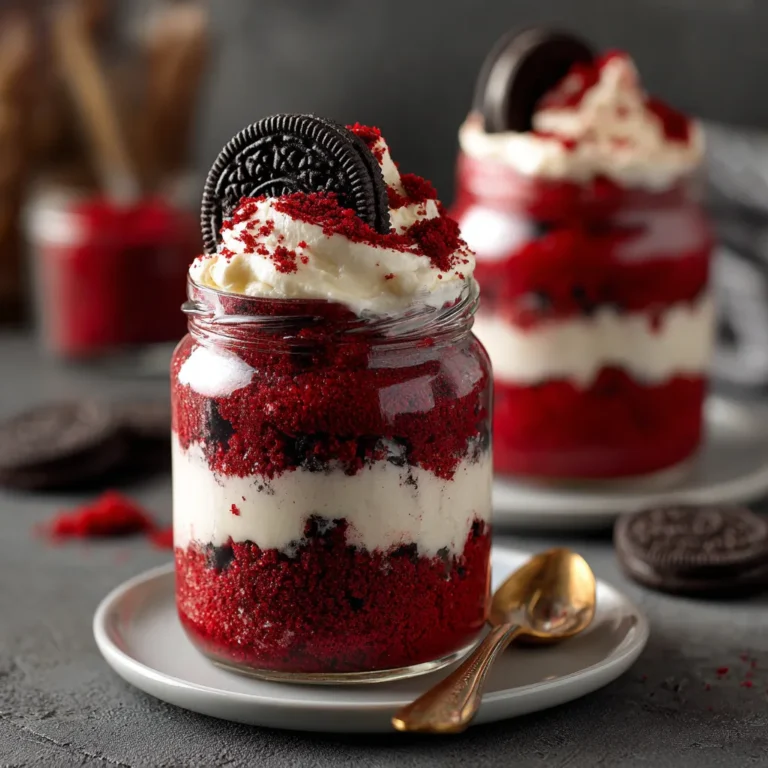 Red Velvet Oreo Cake Jar Recipe