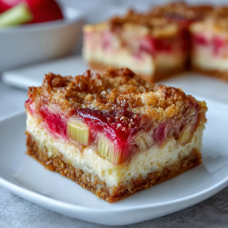 Rhubarb Cheesecake Squares Recipe
