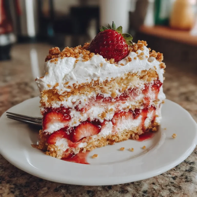 Strawberry Delight Crunch Cake Recipe